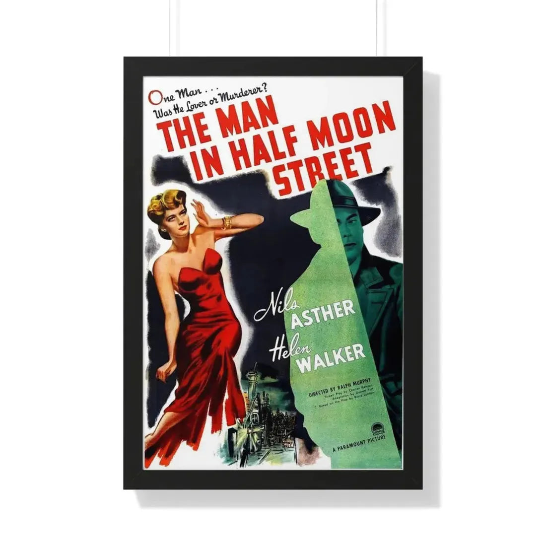 THE MAN IN HALF MOON STREET 1945 - Framed Movie Poster 20" x 30" Black - The Sticker Space