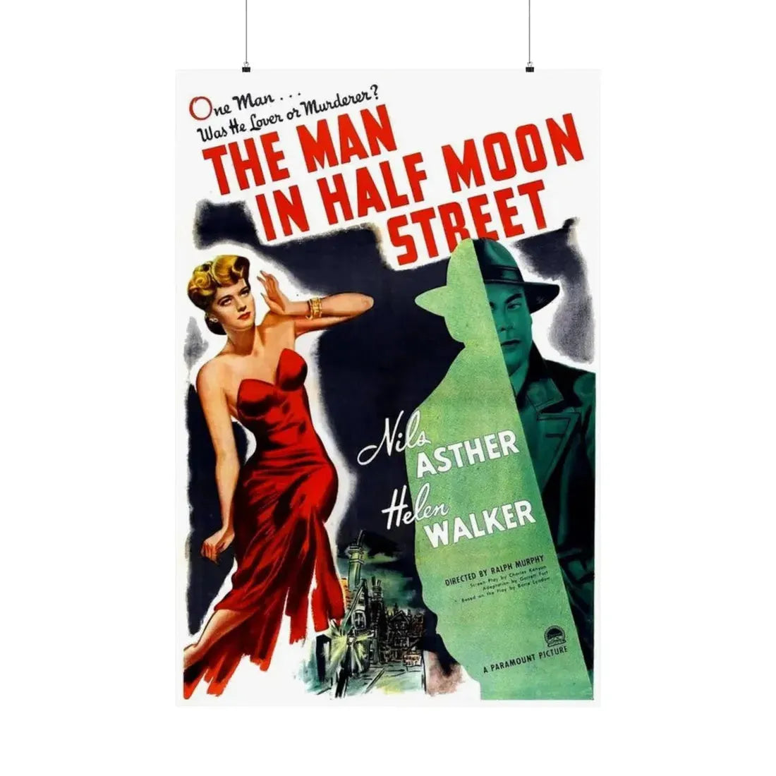 THE MAN IN HALF MOON STREET 1945 - Paper Movie Poster 36" x 54" Matte - The Sticker Space