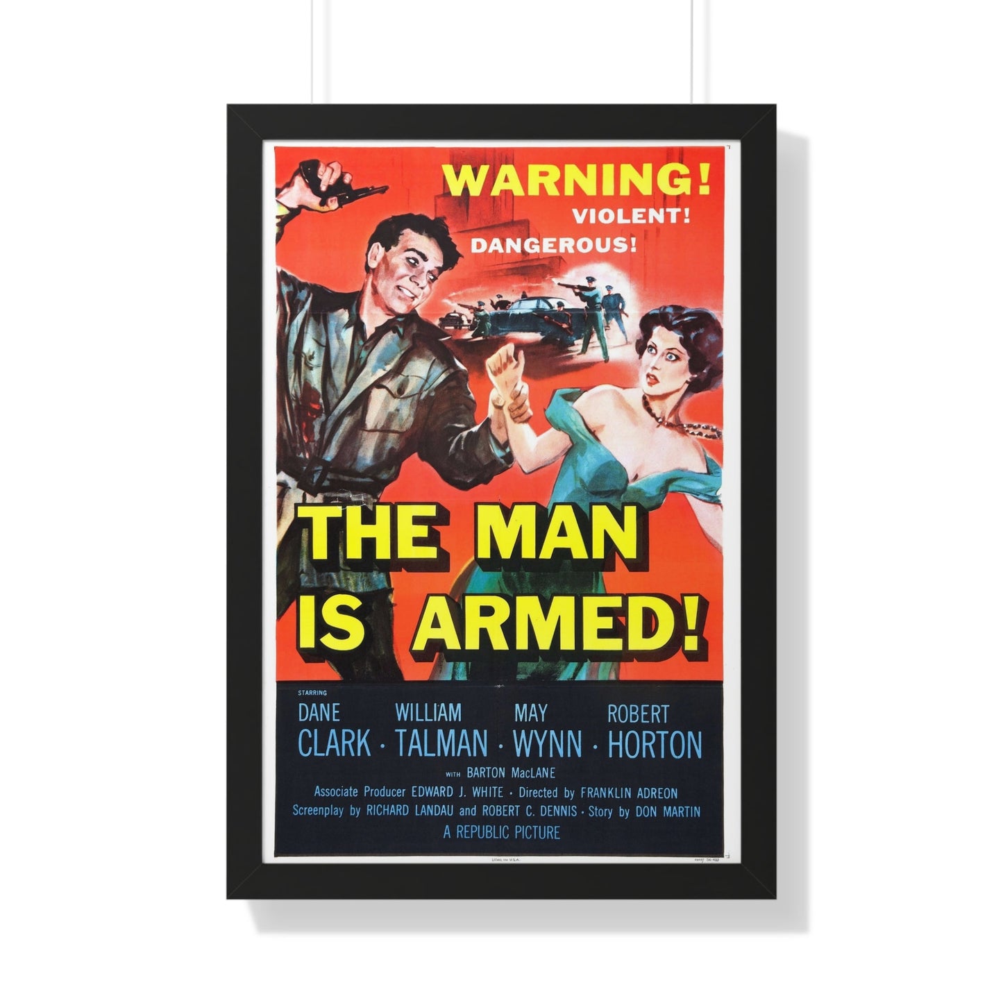 THE MAN IS ARMED 1956 - Framed Movie Poster-20" x 30"-The Sticker Space