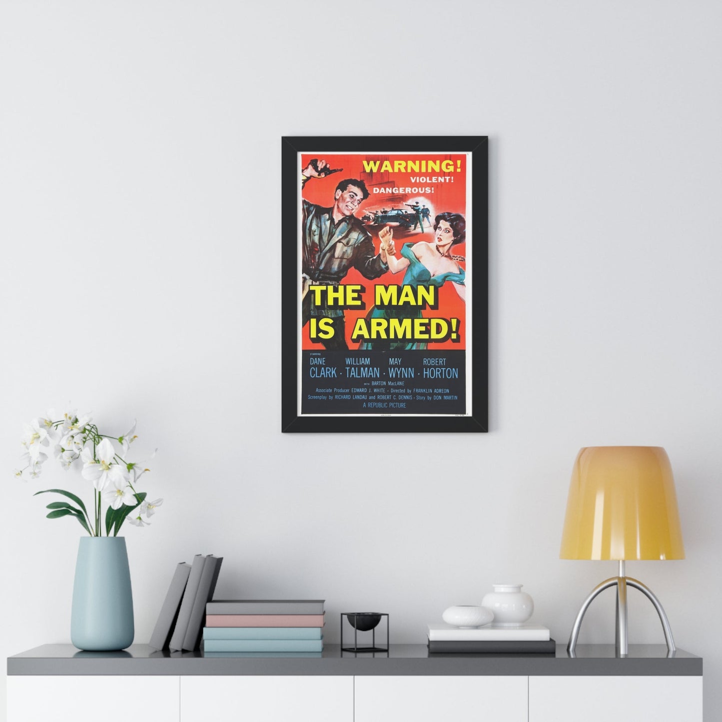 THE MAN IS ARMED 1956 - Framed Movie Poster-The Sticker Space