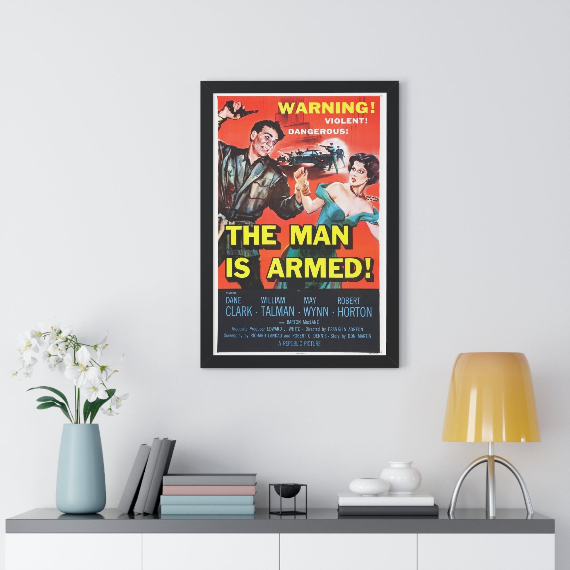 THE MAN IS ARMED 1956 - Framed Movie Poster-The Sticker Space