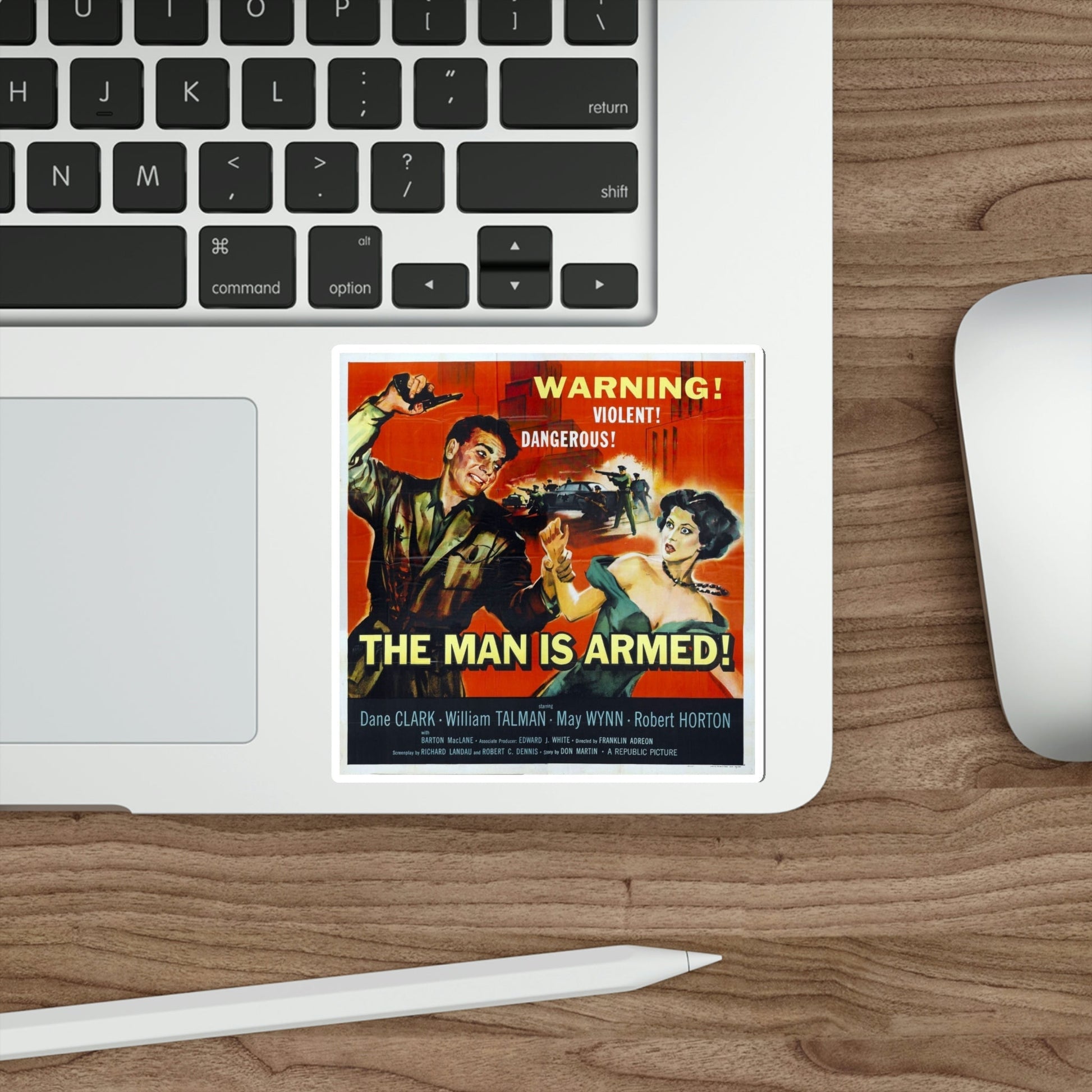 The Man Is Armed 1956 Movie Poster STICKER Vinyl Die-Cut Decal-The Sticker Space