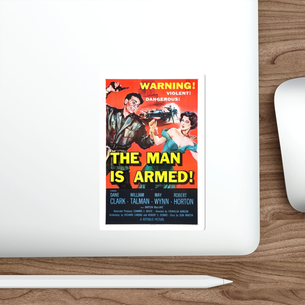 THE MAN IS ARMED 1956 Movie Poster STICKER Vinyl Die-Cut Decal-The Sticker Space