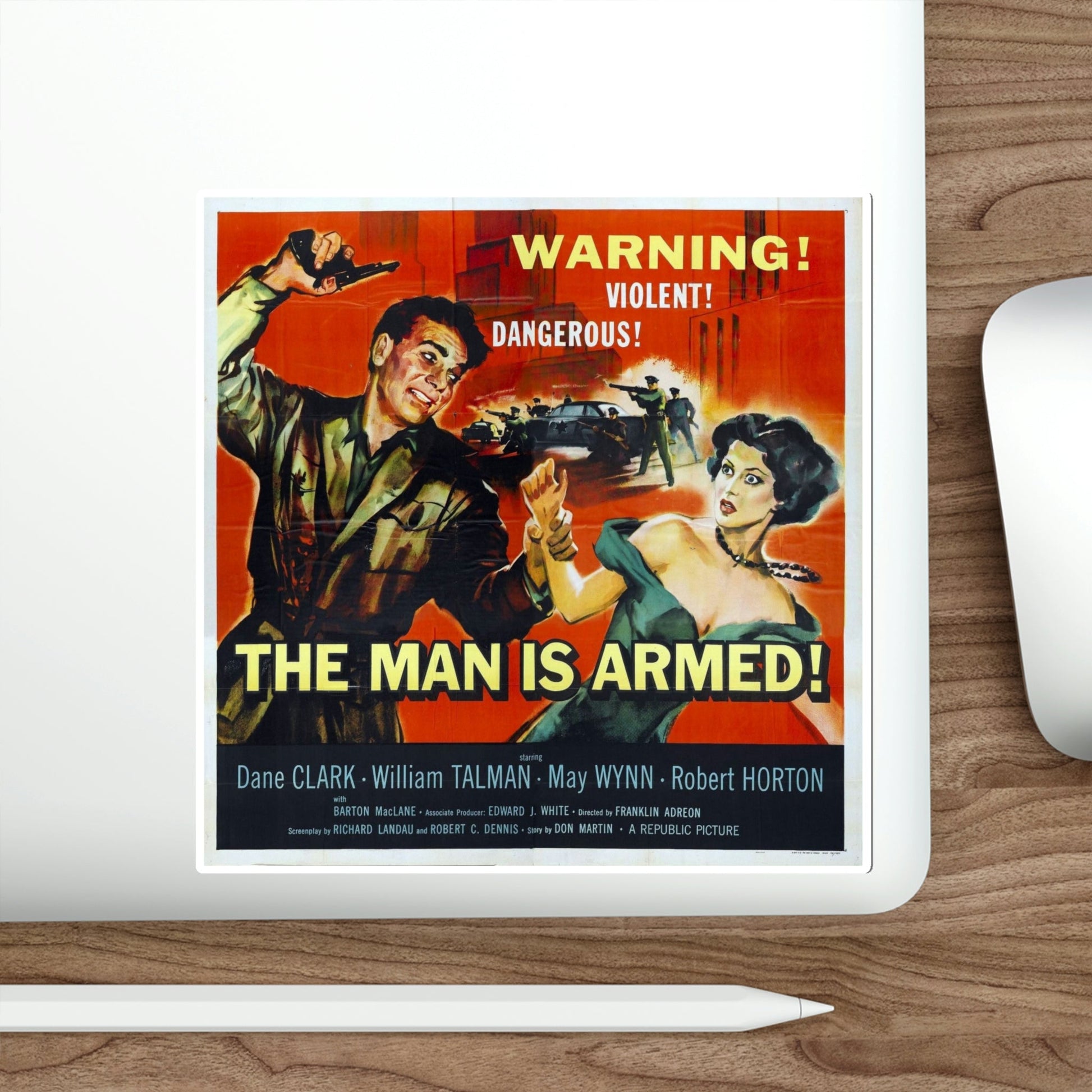 The Man Is Armed 1956 Movie Poster STICKER Vinyl Die-Cut Decal-The Sticker Space