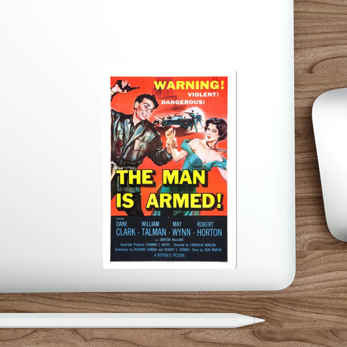 THE MAN IS ARMED 1956 Movie Poster STICKER Vinyl Die-Cut Decal-The Sticker Space