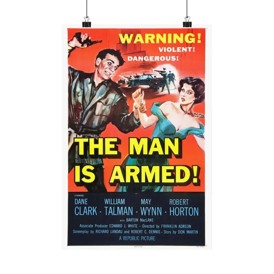 THE MAN IS ARMED 1956 - Paper Movie Poster 12″ x 18″ Matte - The Sticker Space