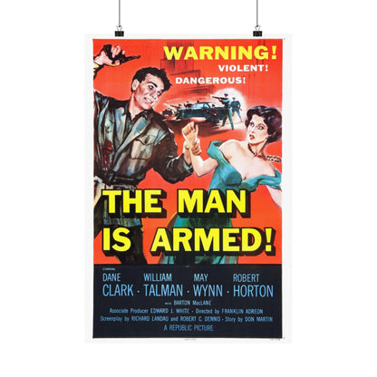 THE MAN IS ARMED 1956 - Paper Movie Poster-16″ x 24″-The Sticker Space