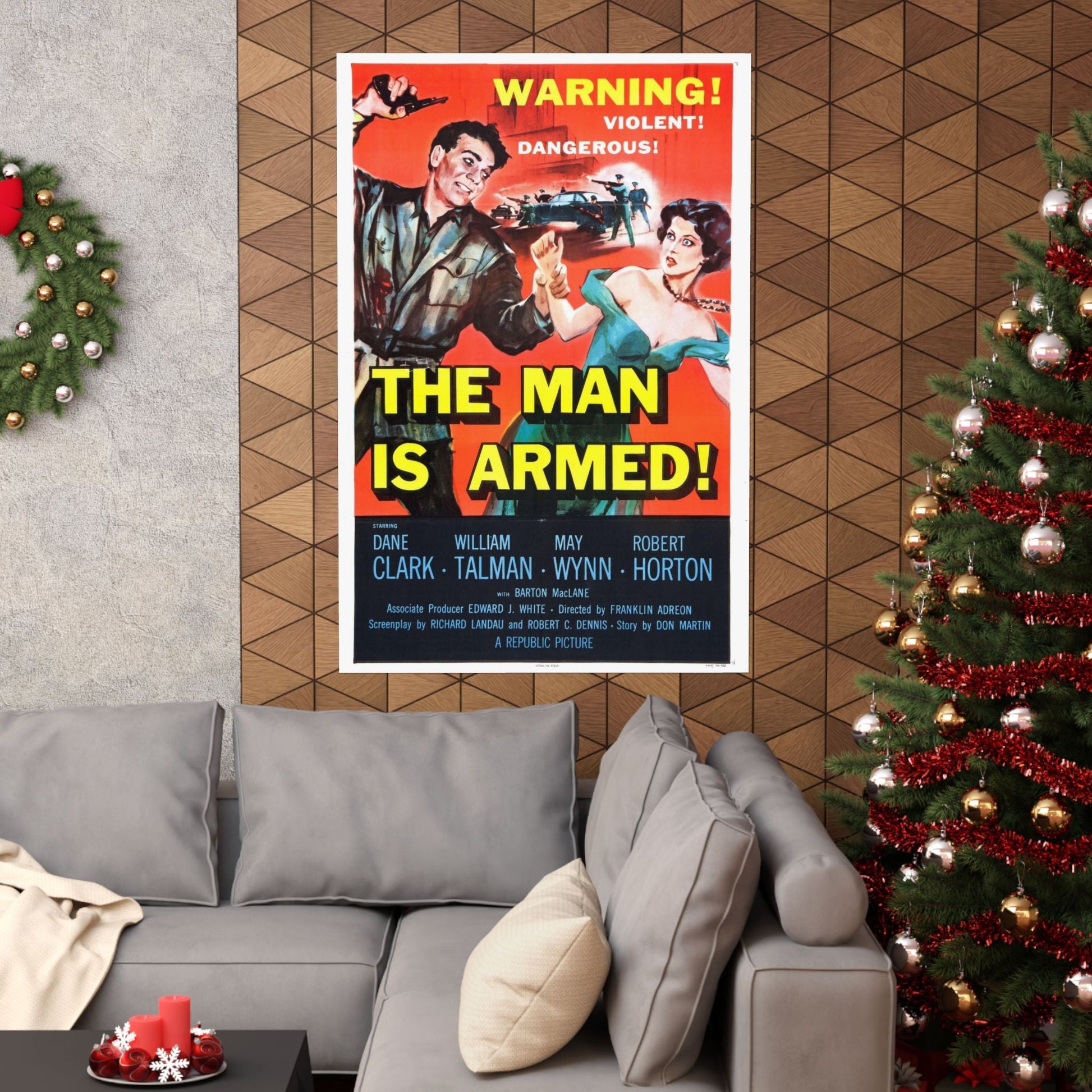 THE MAN IS ARMED 1956 - Paper Movie Poster-The Sticker Space