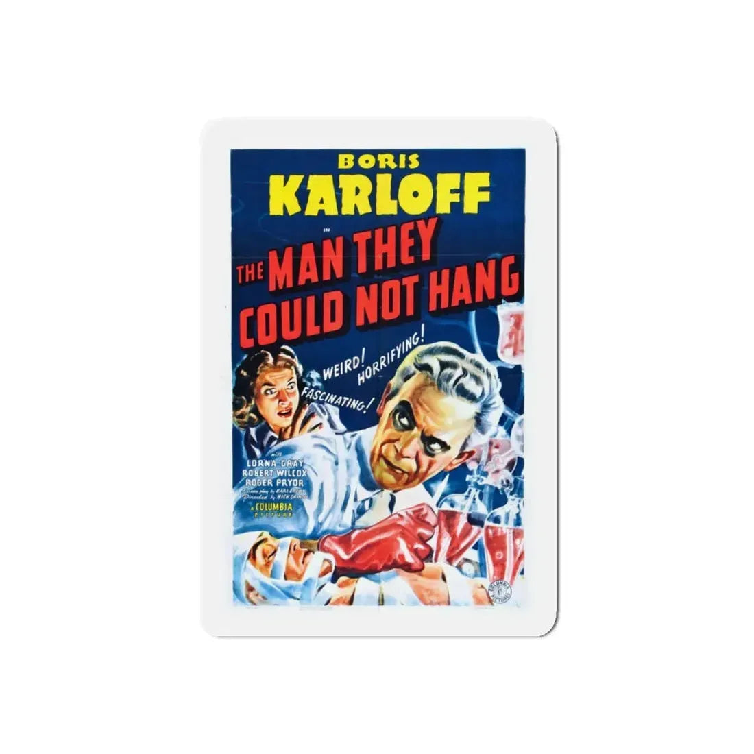THE MAN THEY COULD NOT HANG 1939 Movie Poster - Refrigerator Magnet 4 Inch Die-Cut - The Sticker Space