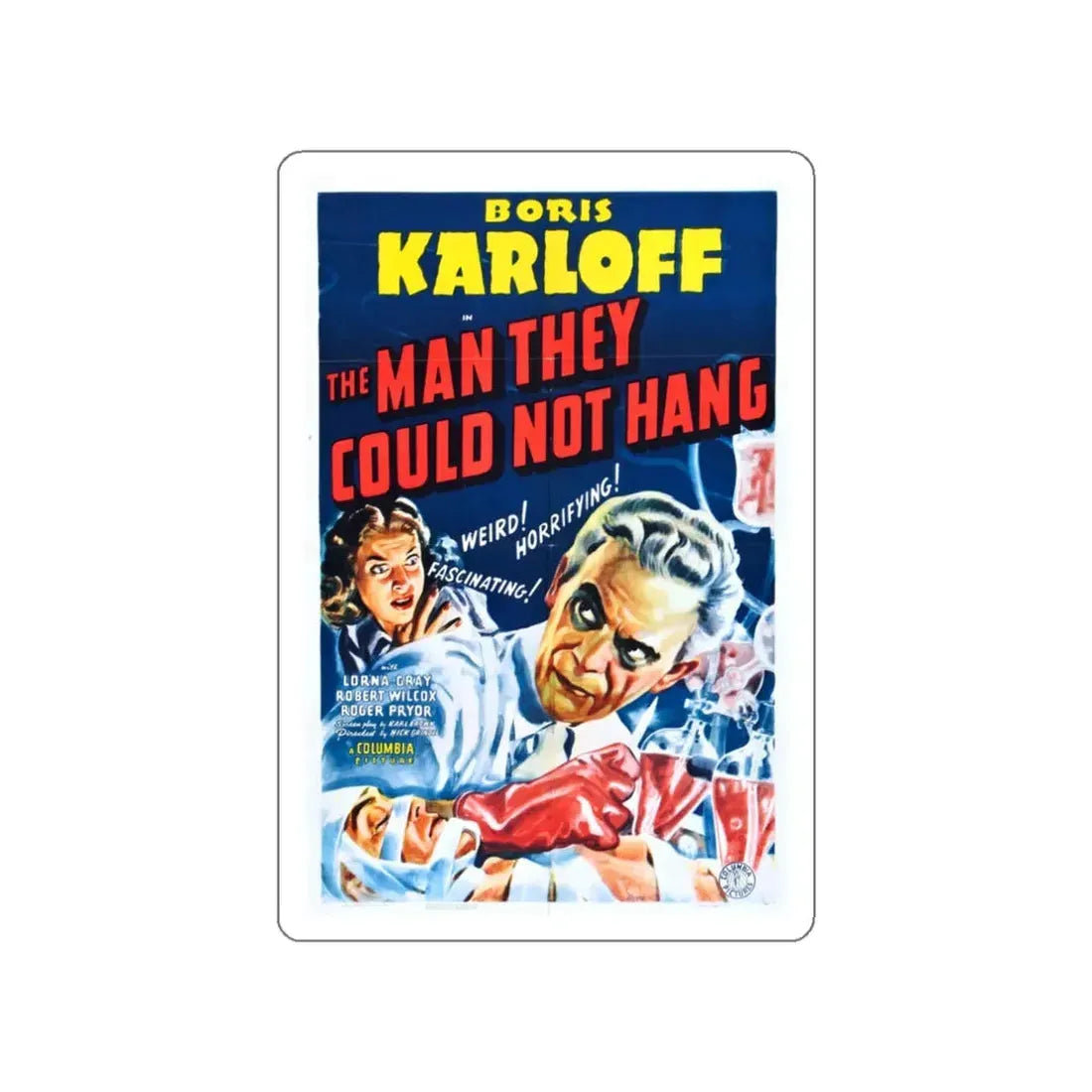 THE MAN THEY COULD NOT HANG 1939 Movie Poster STICKER Vinyl Die-Cut Decal 3 Inch - The Sticker Space