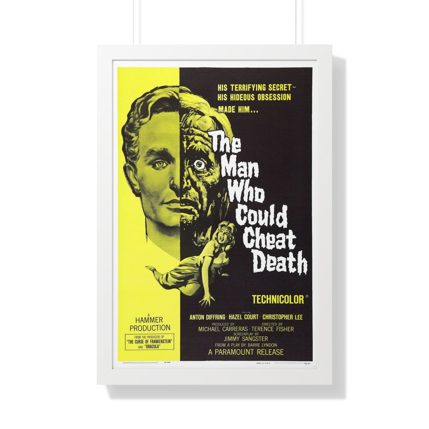 THE MAN WHO COULD CHEAT DEATH 1959 - Framed Movie Poster-20" x 30"-The Sticker Space