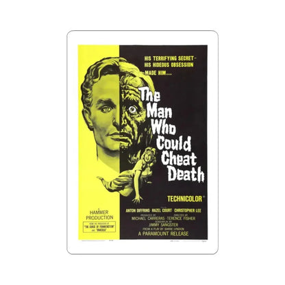 THE MAN WHO COULD CHEAT DEATH 1959 Movie Poster - STICKER Vinyl Kiss-Cut Decal 2 Inch White - The Sticker Space