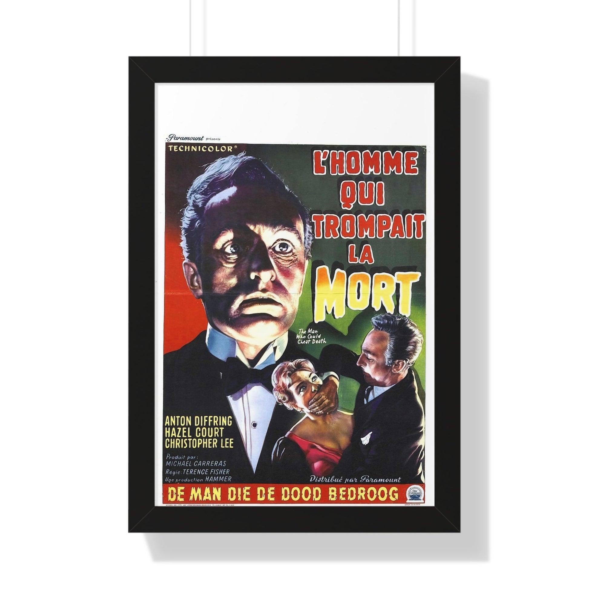 THE MAN WHO COULD CHEAT DEATH (BELGIAN) 1959 - Framed Movie Poster-16″ x 24″-The Sticker Space