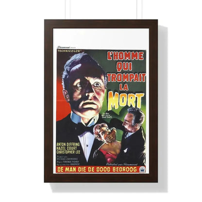 THE MAN WHO COULD CHEAT DEATH (BELGIAN) 1959 - Framed Movie Poster 16″ x 24″ Walnut - The Sticker Space
