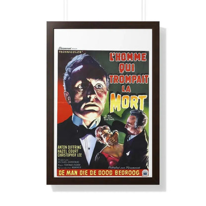 THE MAN WHO COULD CHEAT DEATH (BELGIAN) 1959 - Framed Movie Poster 20" x 30" Walnut - The Sticker Space