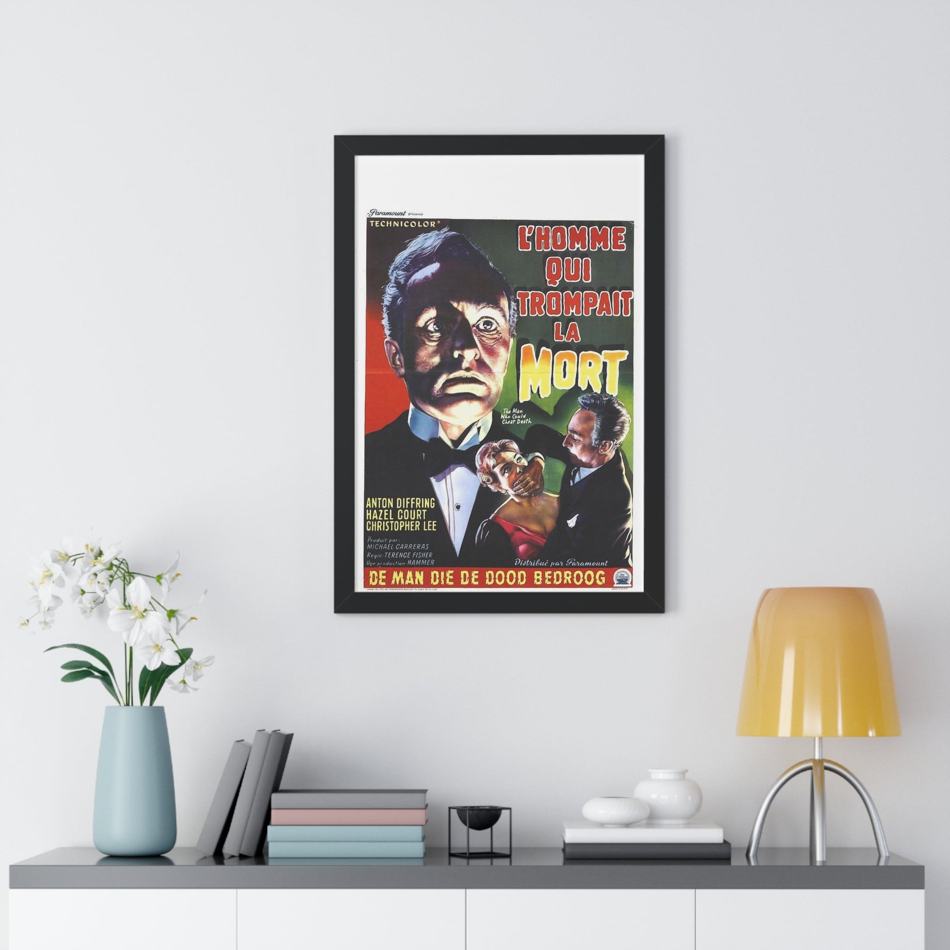 THE MAN WHO COULD CHEAT DEATH (BELGIAN) 1959 - Framed Movie Poster-The Sticker Space