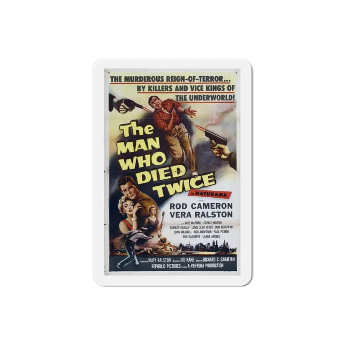 The Man Who Died Twice 1958 Movie Poster Refrigerator Magnet 2 Inch - The Sticker Space