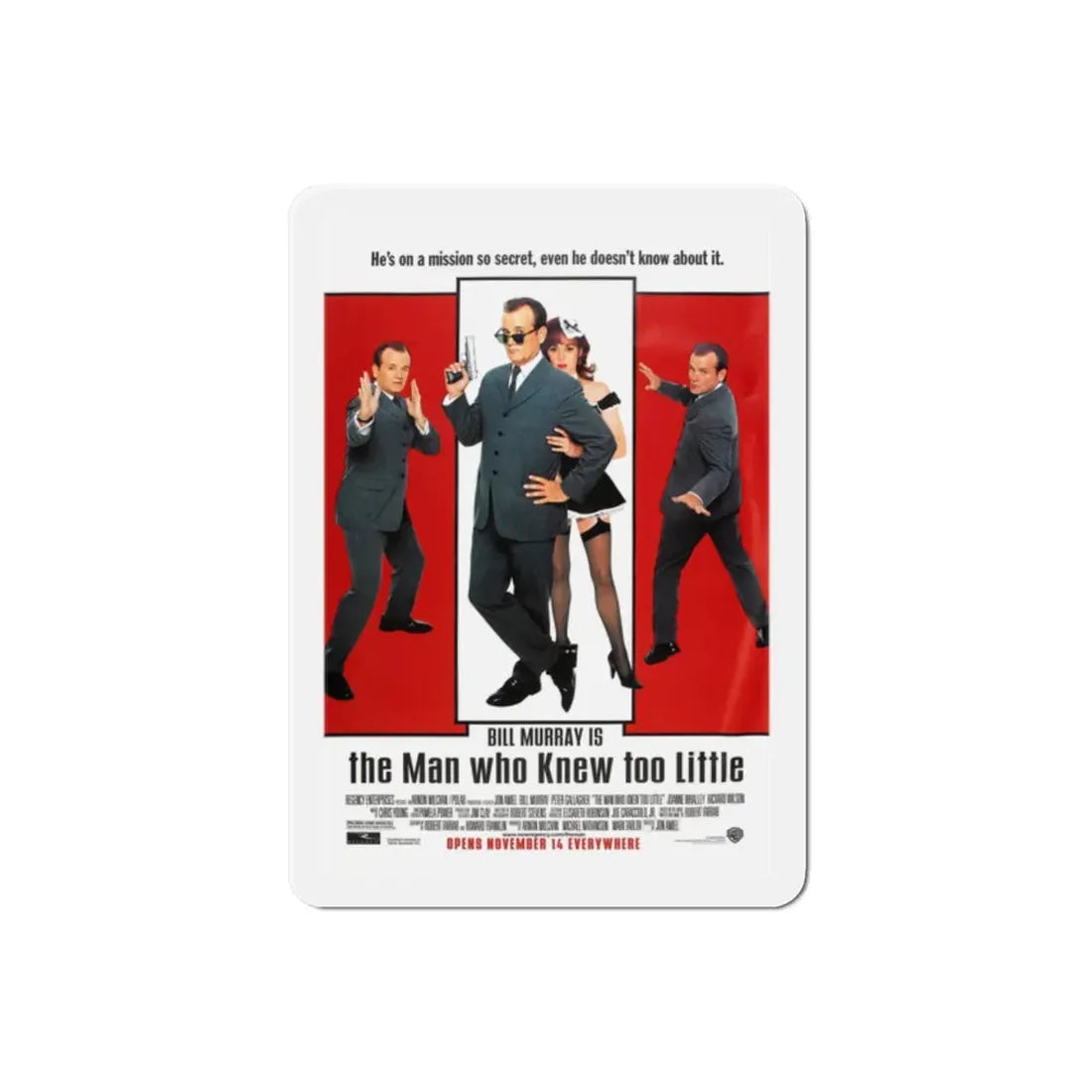 The Man Who Knew Too Little 1997 Movie Poster Refrigerator Magnet 2 Inch - The Sticker Space