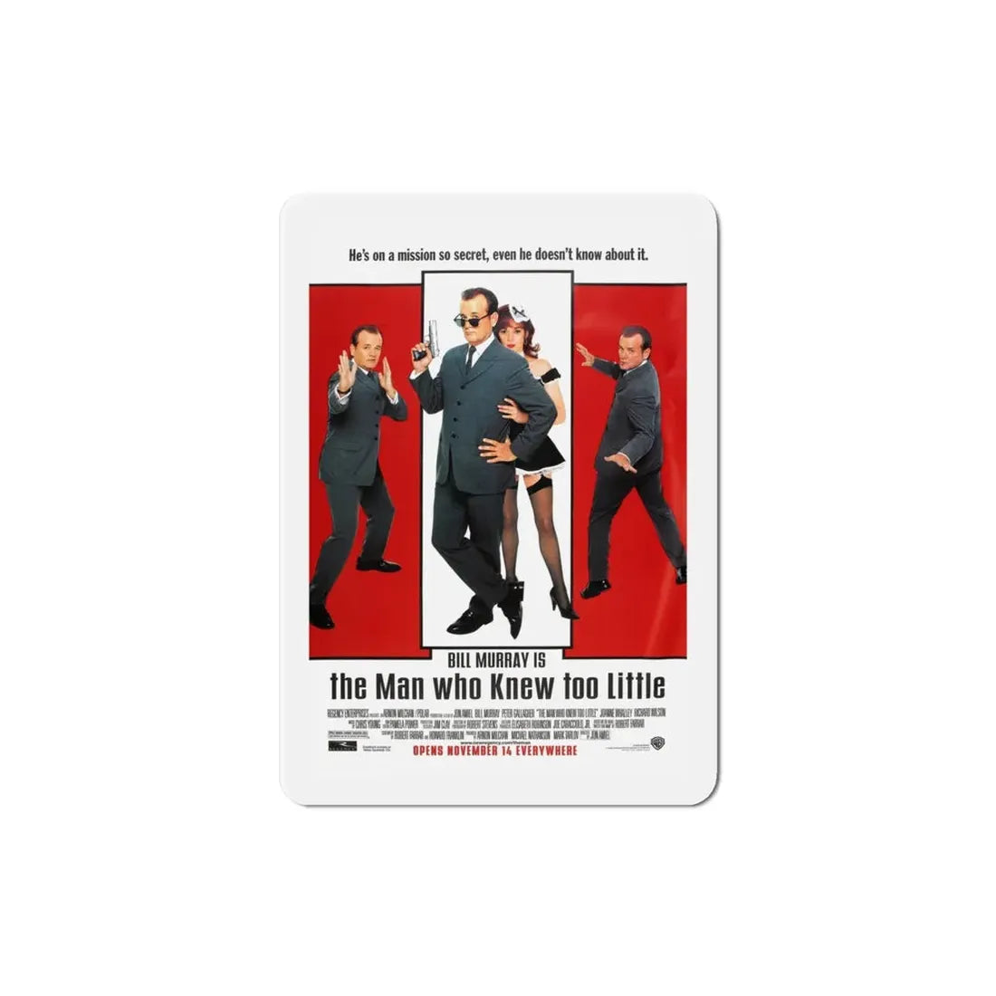 The Man Who Knew Too Little 1997 Movie Poster Refrigerator Magnet 4 Inch - The Sticker Space