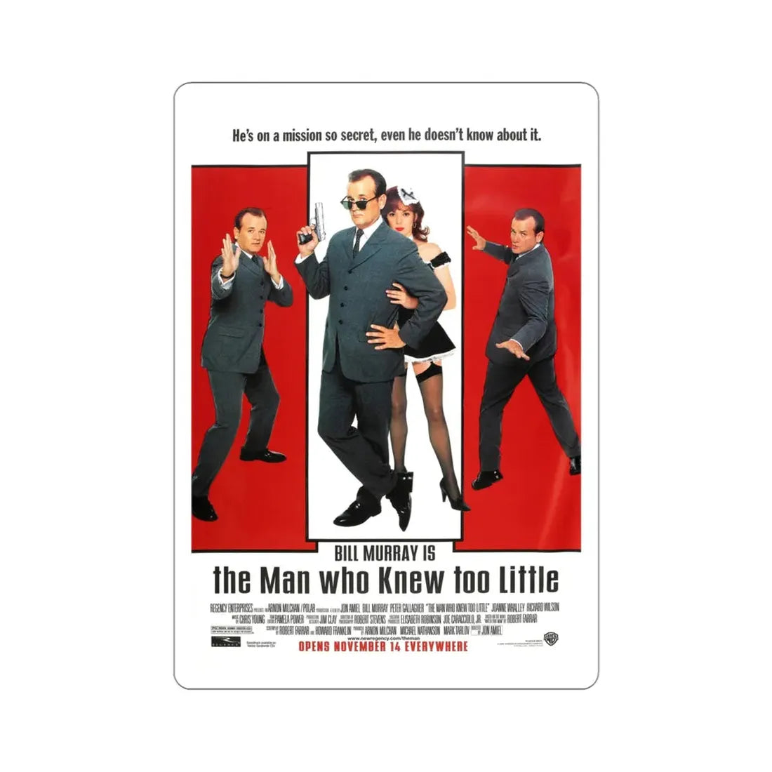 The Man Who Knew Too Little 1997 Movie Poster STICKER Vinyl Die-Cut Decal 4 Inch - The Sticker Space