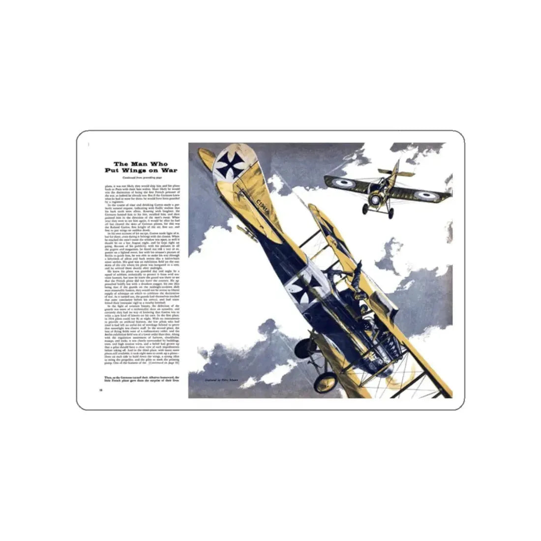 The Man Who Put Wings on War, Cavalier magazine, May 1958 (Magazine Illustration) STICKER Vinyl Die-Cut Decal White Die-Cut 2 Inch - The Sticker Space