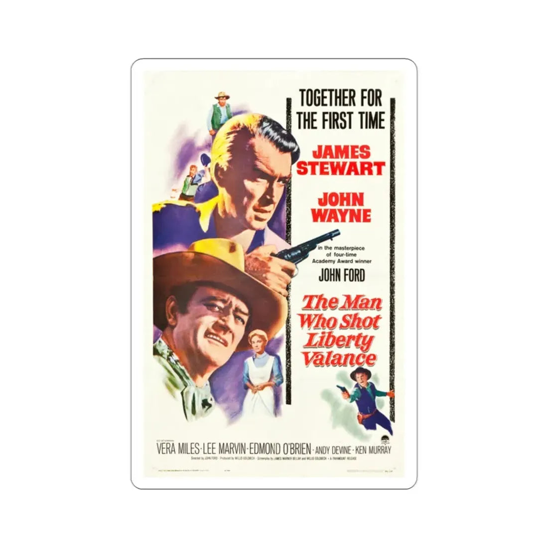The Man Who Shot Liberty Valance 1962 Movie Poster STICKER Vinyl Die-Cut Decal 2 Inch - The Sticker Space