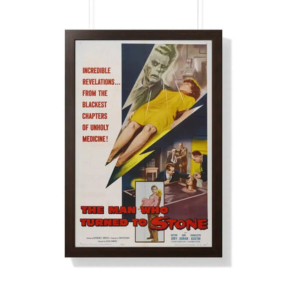 THE MAN WHO TURNED TO STONE 1957 - Framed Movie Poster 20" x 30" Walnut - The Sticker Space