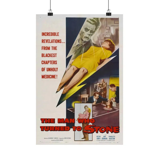 THE MAN WHO TURNED TO STONE 1957 - Paper Movie Poster 12″ x 18″ Matte - The Sticker Space