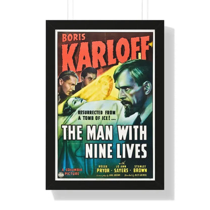 THE MAN WITH NINE LIVES 1940 - Framed Movie Poster 16″ x 24″ Black - The Sticker Space