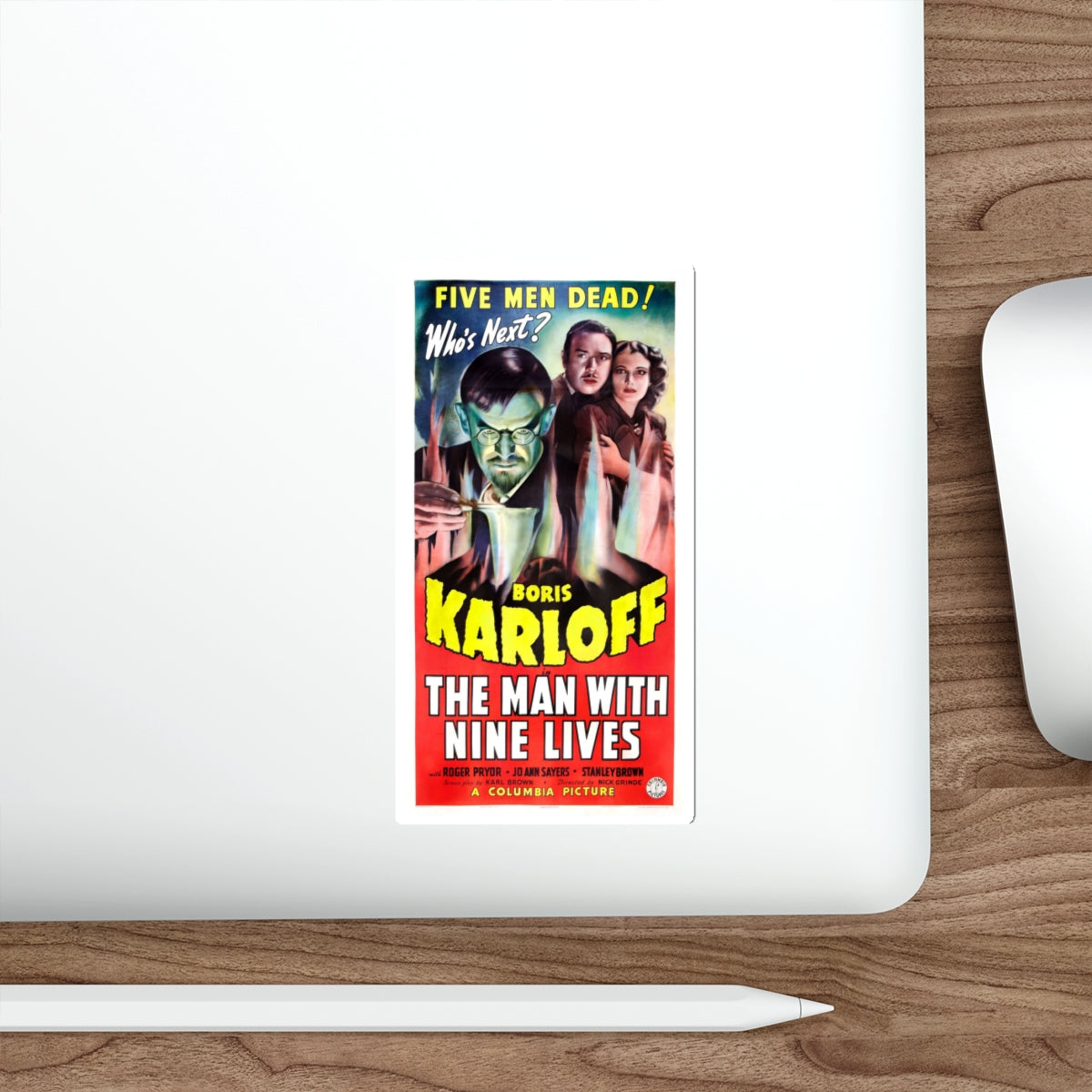 THE MAN WITH NINE LIVES (2) 1940 Movie Poster STICKER Vinyl Die-Cut Decal-The Sticker Space