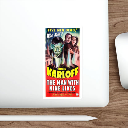 THE MAN WITH NINE LIVES (2) 1940 Movie Poster STICKER Vinyl Die-Cut Decal-The Sticker Space