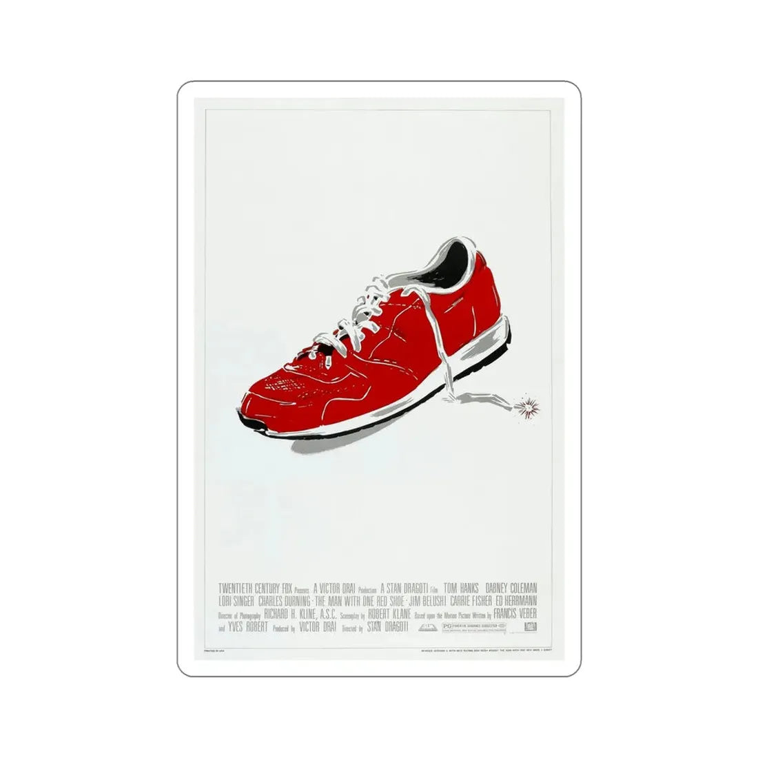 The Man With one Red Shoe 1985 Movie Poster STICKER Vinyl Die-Cut Decal 6 Inch - The Sticker Space