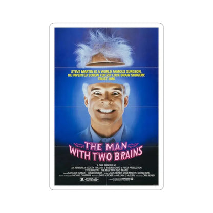 The Man with Two Brains 1983 Movie Poster STICKER Vinyl Die-Cut Decal 2 Inch - The Sticker Space