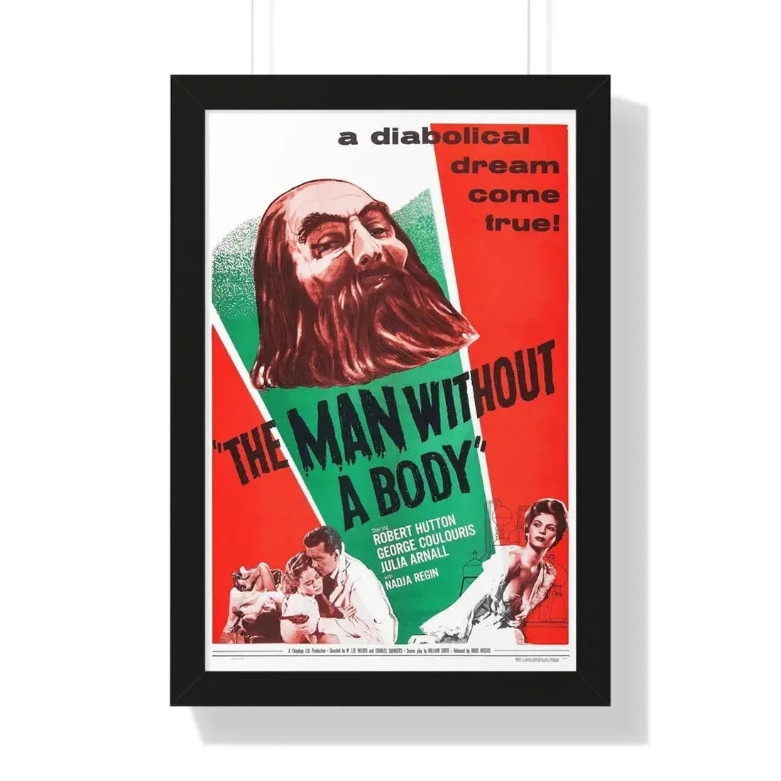 THE MAN WITHOUT A BODY 1957 - Framed Movie Poster 16″ x 24″ Black - The Sticker Space