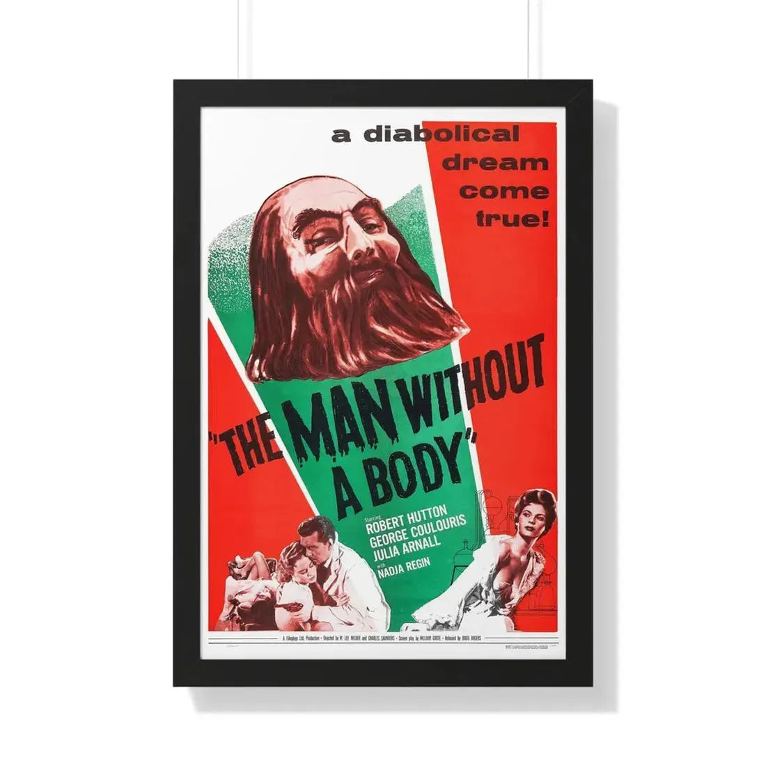 THE MAN WITHOUT A BODY 1957 - Framed Movie Poster 20" x 30" Black - The Sticker Space