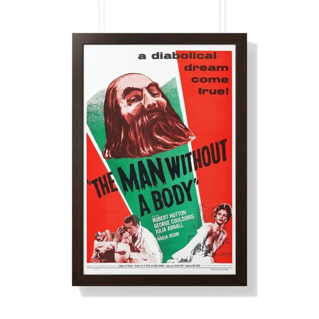 THE MAN WITHOUT A BODY 1957 - Framed Movie Poster 20" x 30" Walnut - The Sticker Space