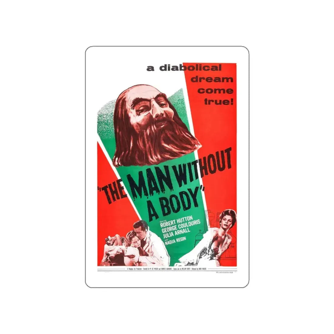 THE MAN WITHOUT A BODY 1957 Movie Poster STICKER Vinyl Die-Cut Decal 4 Inch - The Sticker Space