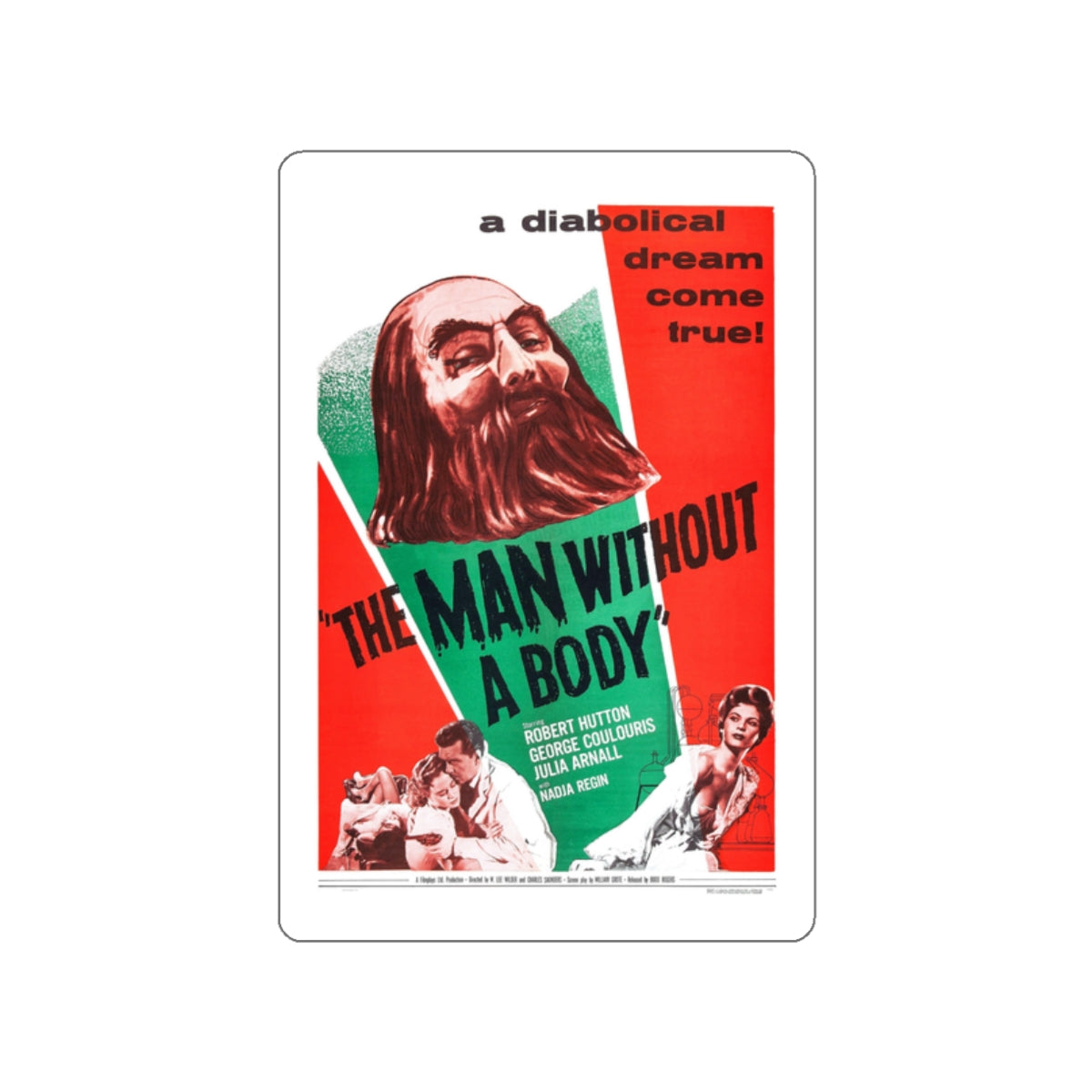 THE MAN WITHOUT A BODY 1957 Movie Poster STICKER Vinyl Die-Cut Decal-White-The Sticker Space