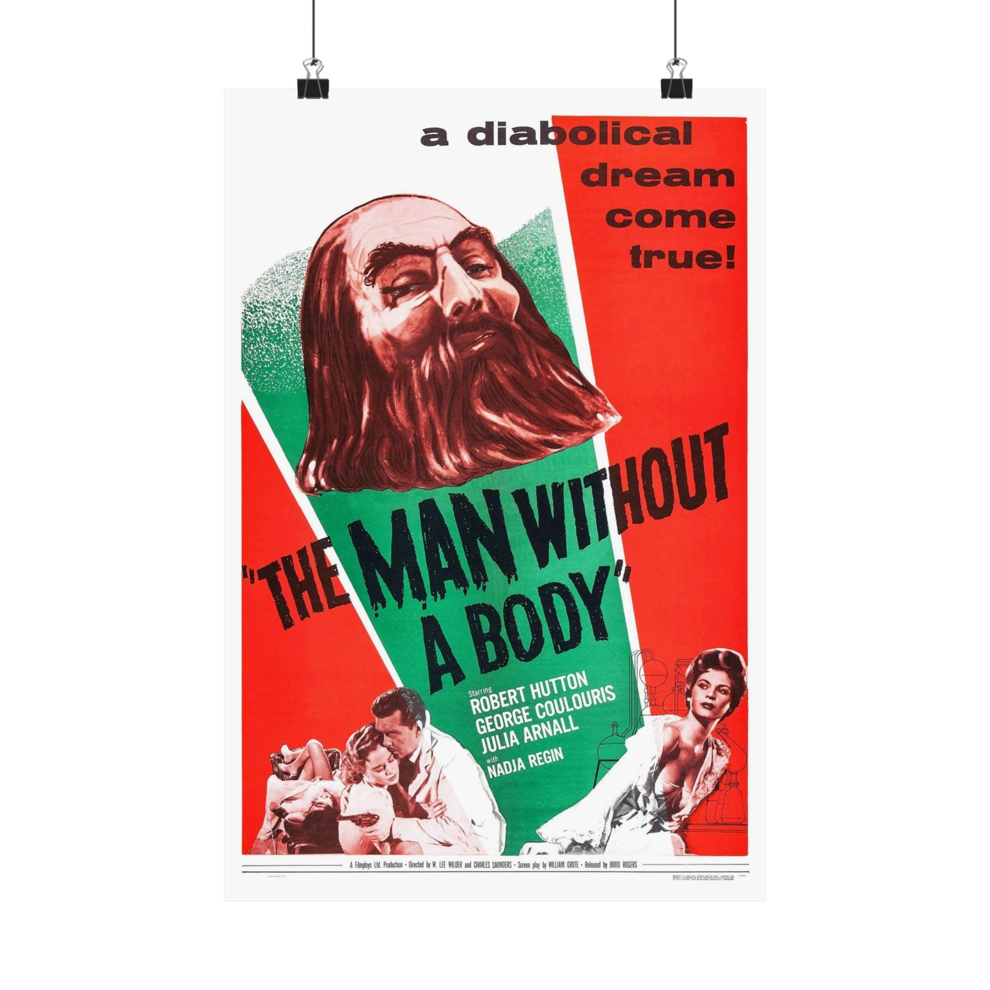 THE MAN WITHOUT A BODY 1957 - Paper Movie Poster-12″ x 18″-The Sticker Space