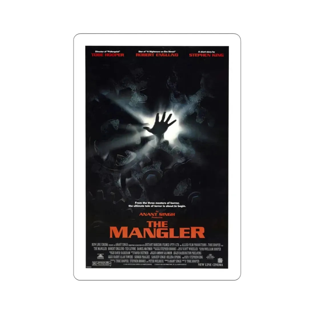 The Mangler 1995 Movie Poster STICKER Vinyl Die-Cut Decal 4 Inch - The Sticker Space