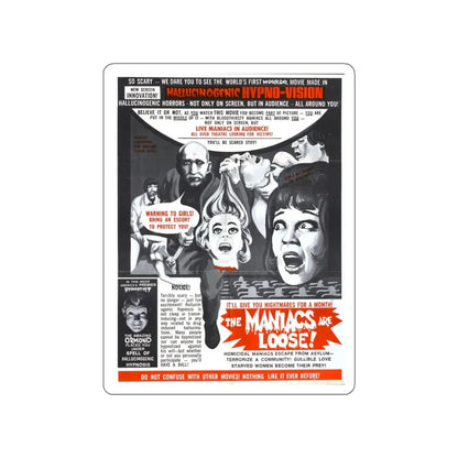 THE MANIACS ARE LOOSE (THE THRILL KILLERS) 1964 Movie Poster STICKER Vinyl Die-Cut Decal 4 Inch - The Sticker Space
