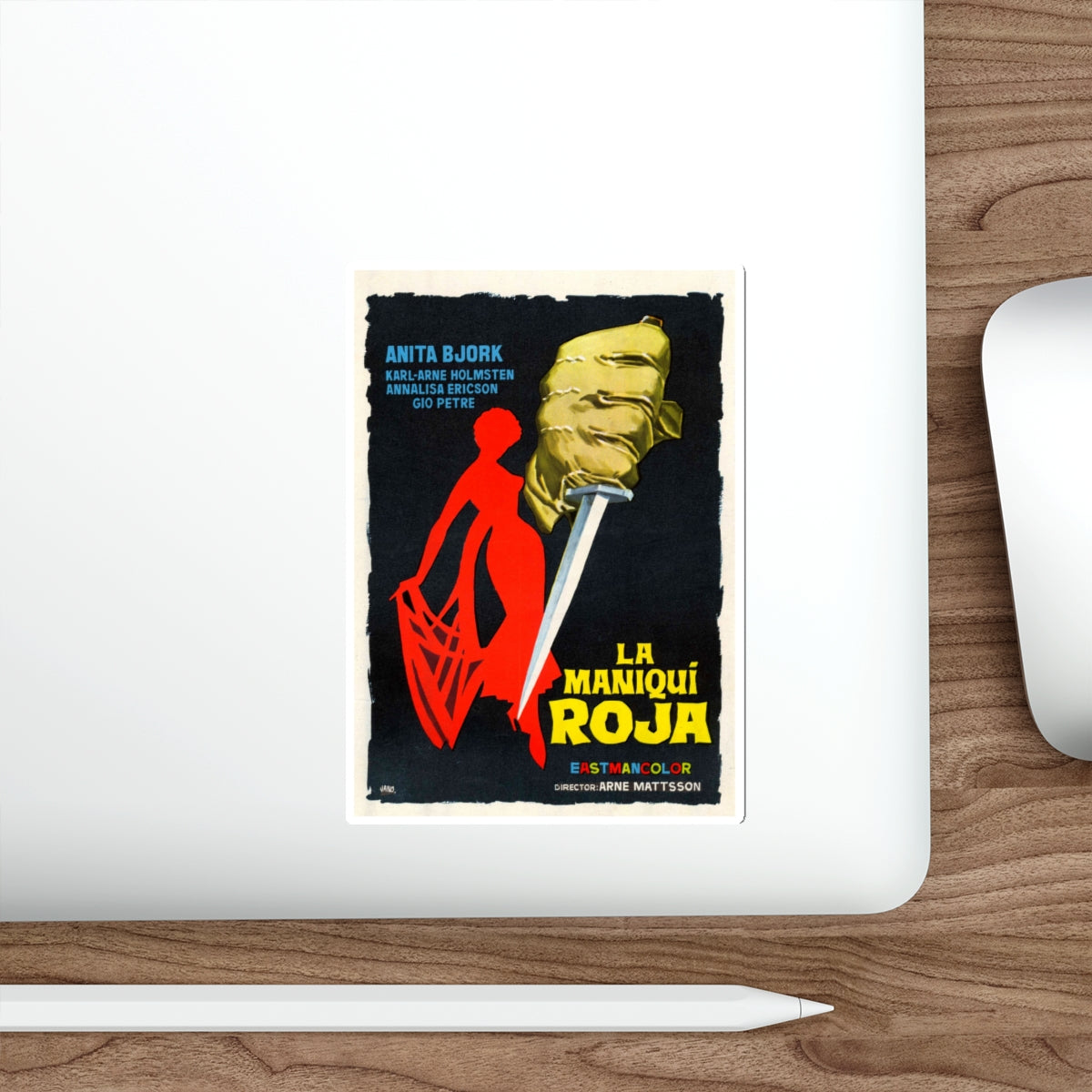 THE MANNEQUIN IN RED 1958 Movie Poster STICKER Vinyl Die-Cut Decal-The Sticker Space
