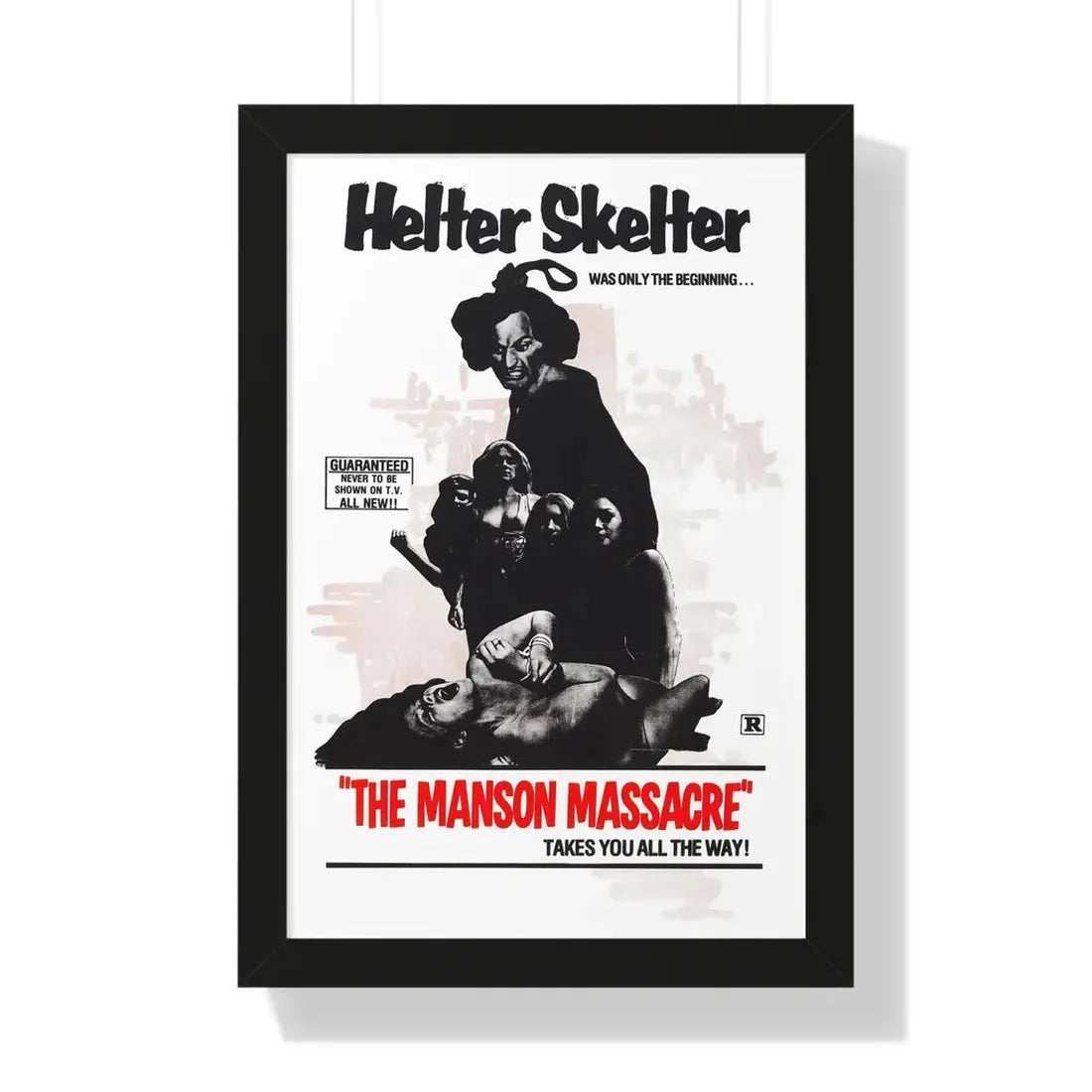 THE MANSON MASSACRE (THE CULT) 1971 - Framed Movie Poster 16″ x 24″ Black - The Sticker Space