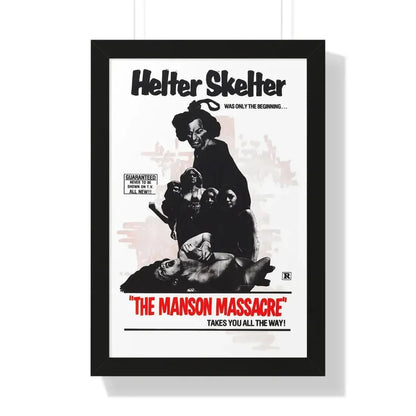 THE MANSON MASSACRE (THE CULT) 1971 - Framed Movie Poster 16″ x 24″ Black - The Sticker Space