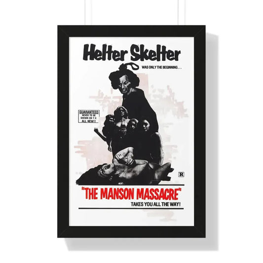 THE MANSON MASSACRE (THE CULT) 1971 - Framed Movie Poster 16″ x 24″ Black - The Sticker Space