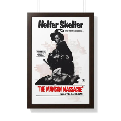 THE MANSON MASSACRE (THE CULT) 1971 - Framed Movie Poster 20" x 30" Walnut - The Sticker Space
