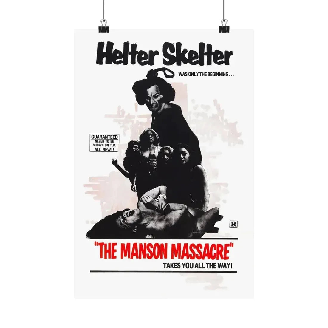 THE MANSON MASSACRE (THE CULT) 1971 - Paper Movie Poster 12″ x 18″ Matte - The Sticker Space