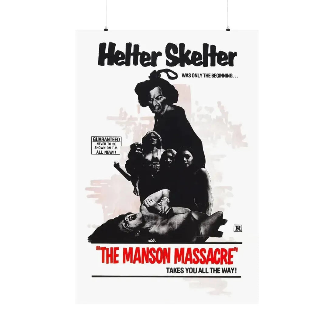 THE MANSON MASSACRE (THE CULT) 1971 - Paper Movie Poster 36" x 54" Matte - The Sticker Space