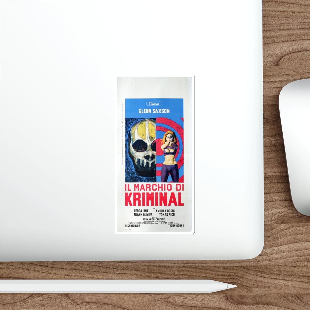 THE MARK OF KRIMINAL (ITALIAN) 1968 Movie Poster STICKER Vinyl Die-Cut Decal-The Sticker Space