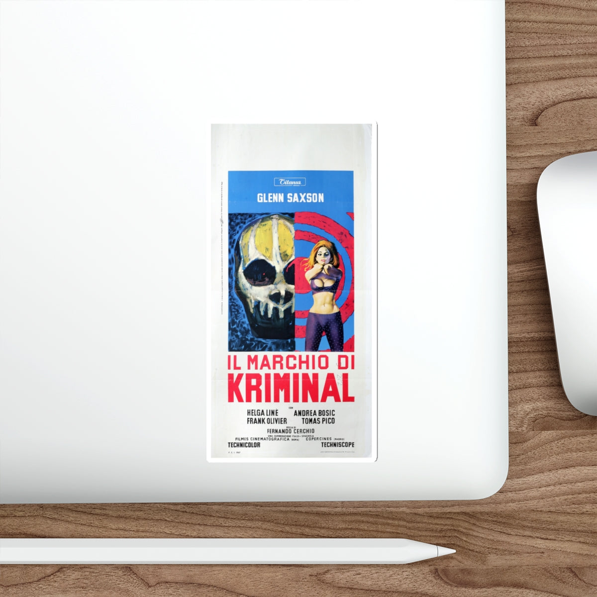 THE MARK OF KRIMINAL (ITALIAN) 1968 Movie Poster STICKER Vinyl Die-Cut Decal-The Sticker Space